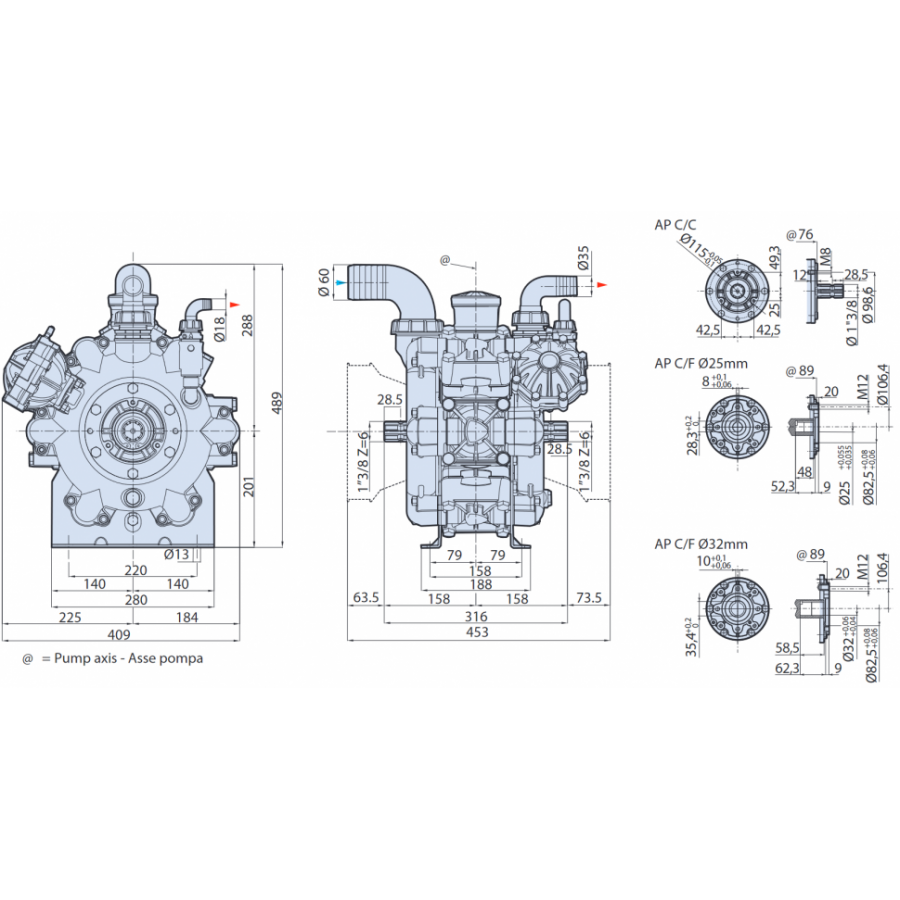 Мембранный насос AR 280 bp C/C арт. 1182