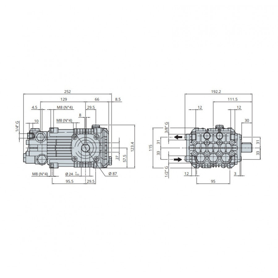 Насос Annovi Reverberi RHW 15.25H 85°С Насос Annovi Reverberi RHW 15.25H 85°С