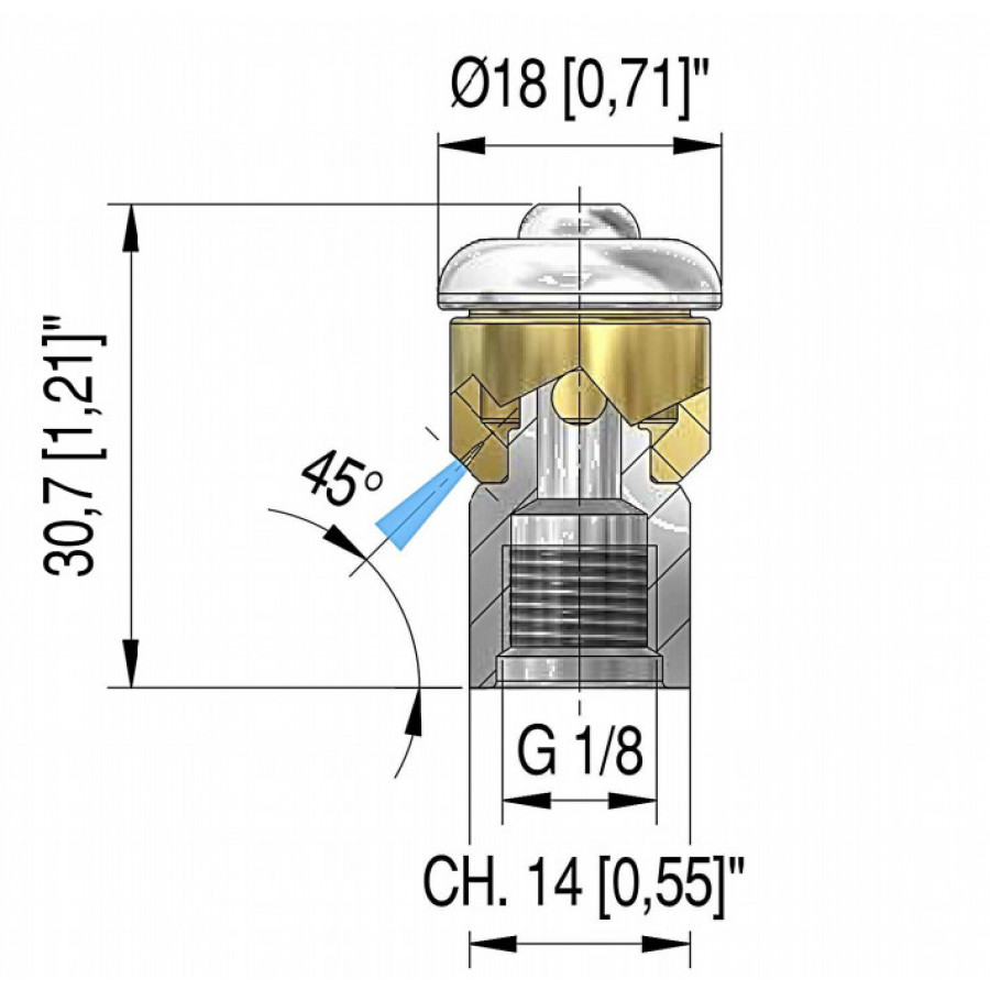 Форсунка каналопромывочная PA STR-1/8 (070, 1/8 Форсунка каналопромывочная PA STR-1/8 (070, 1/8