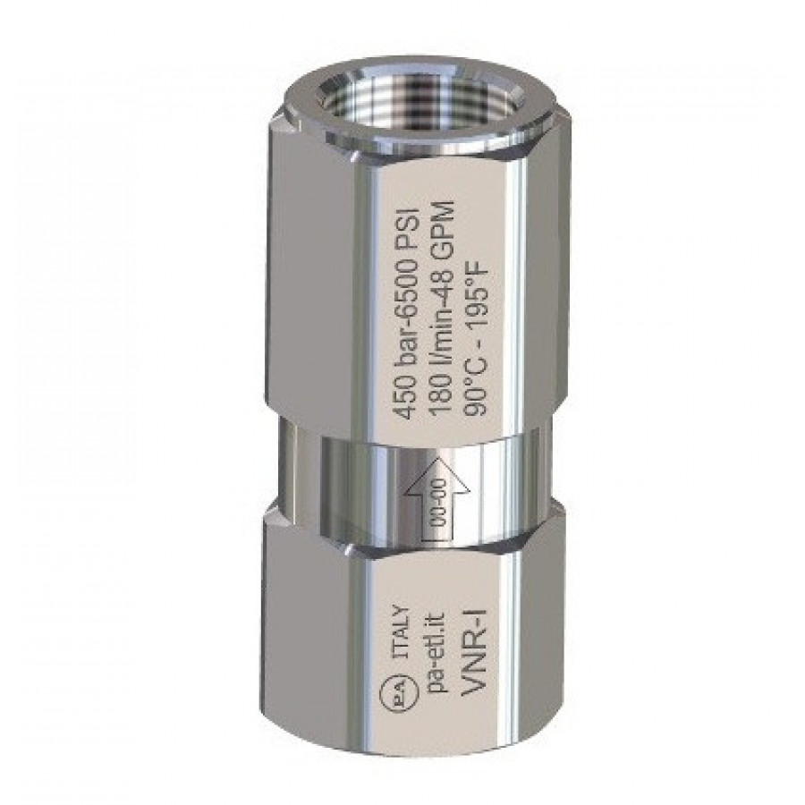 Обратный клапан PA VNR-I (1/4г-г, 400бар, 25л/мин, нерж, Viton)
