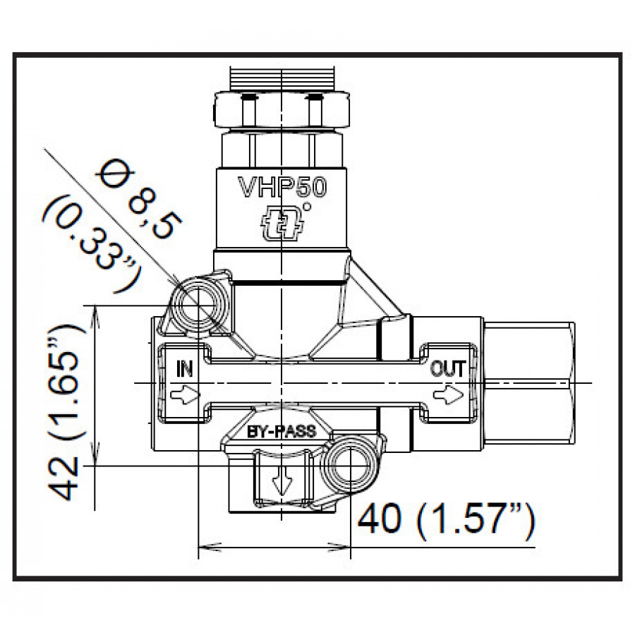 Регулятор давления Mecline VHP50 (500бар, 100л/мин, 1/2