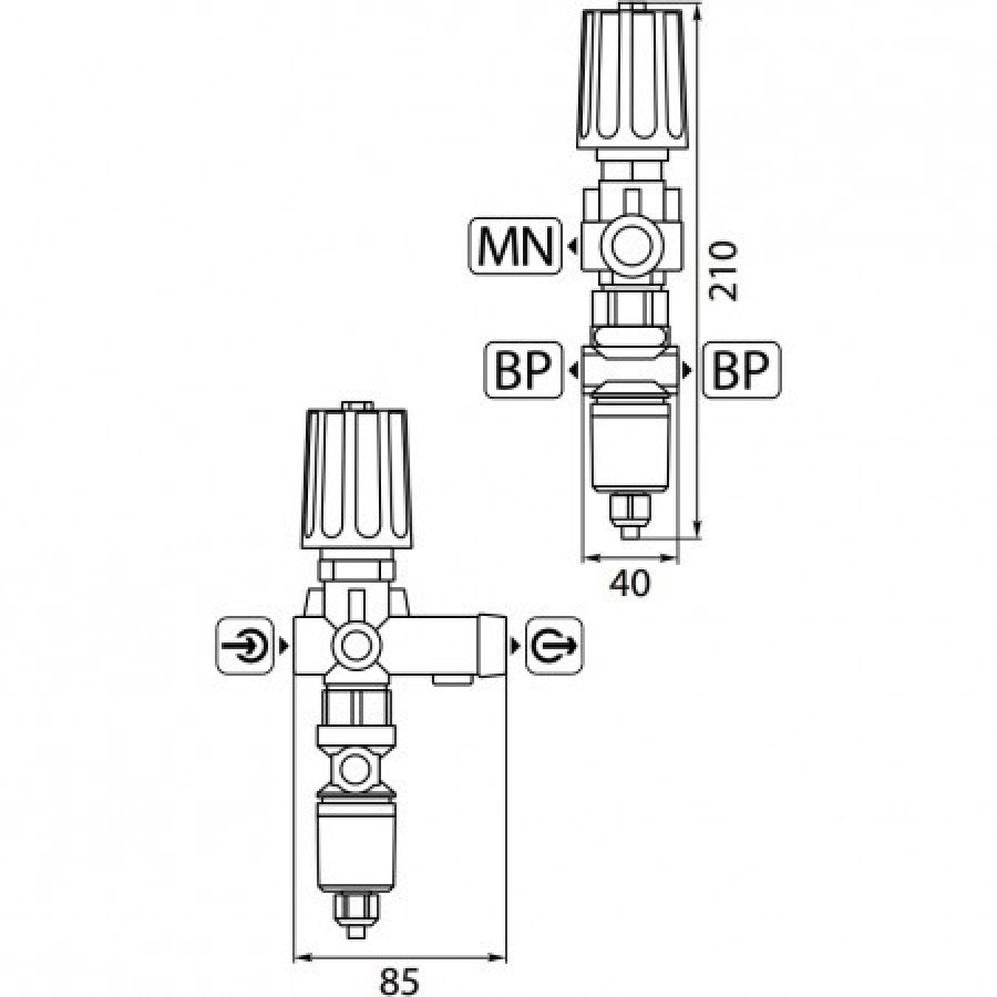Регулятор давления R+M ST-261 (250бар, 30л/мин, 3/8