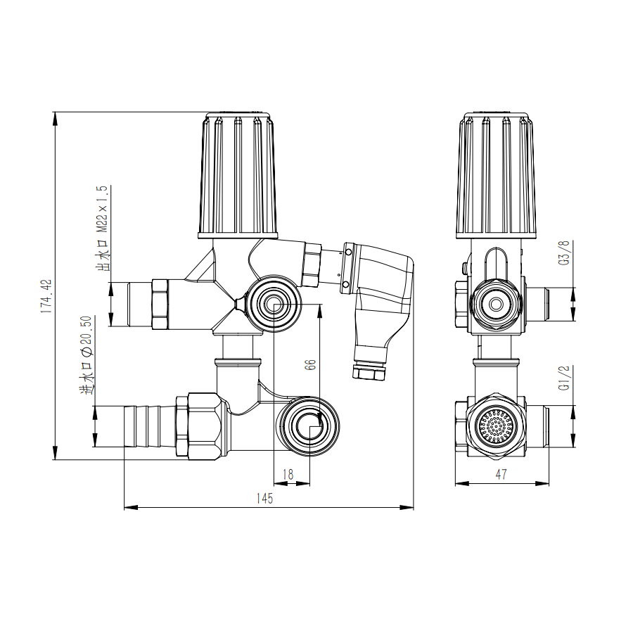 Регулятор давления TOR PR-1120 (250бар, 30л/мин, 3/8г-М22ш, X:18, Y:66, микр) Регулятор давления TOR PR-1120 (250бар, 30л/мин, 3/8г-М22ш, X:18, Y:66, микр)